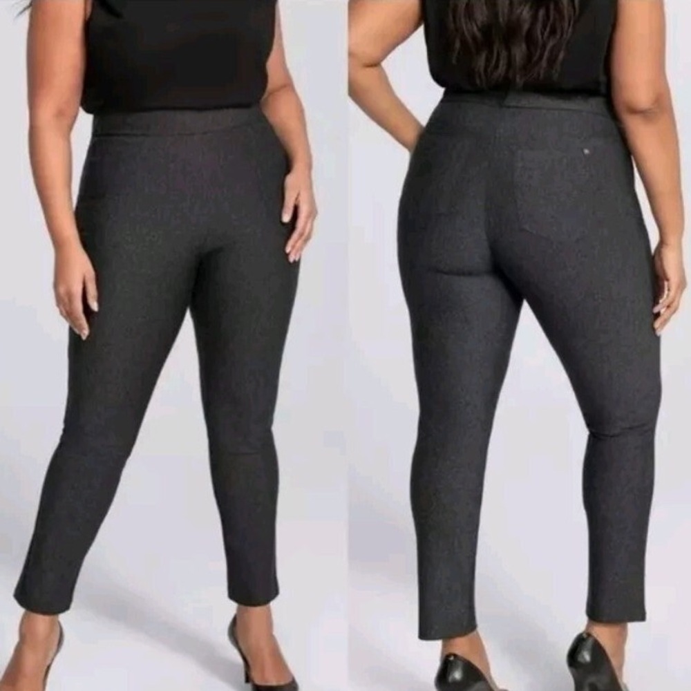 Honeylove Women XL Charcoal Gray Pull-On EverReady Shaping Slimming Ankle Pants